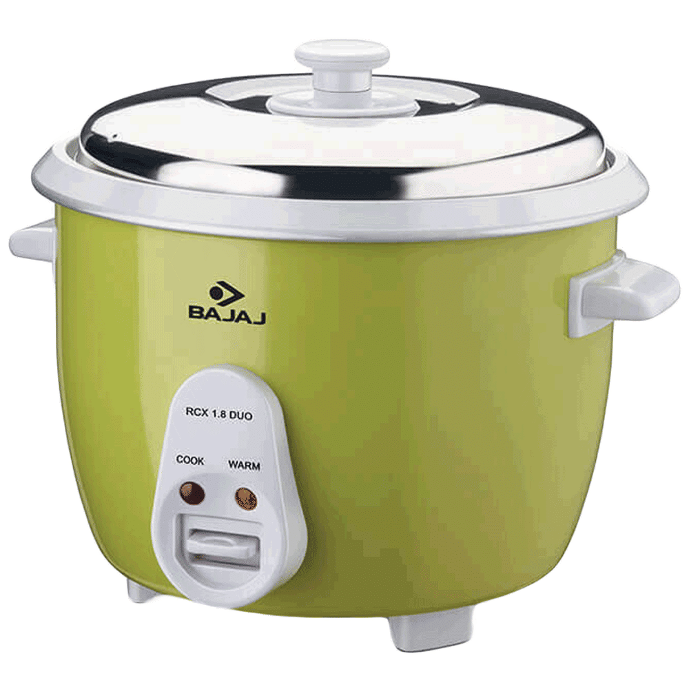 Buy Bajaj 1.8 Litres Electric Rice Cooker (RCX 1.8 Duo, Lime Green) Online Croma